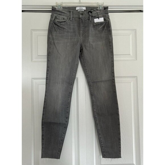 Pistola Audrey Mid Rise Skinny Jean Ankle Raw Hem Denim Gray Size 27 - Picture 1 of 13